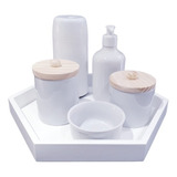 Kit Higiene Bebê Porcelana Potes Completo