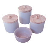 Kit Higiene Bebê Porcelana Potes Menino Menina Maternidade