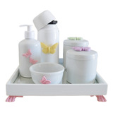 Kit Higiene Bebê Promoção Borboletas Porcelanas
