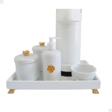 Kit Higiene Completo Bebe Porcelana Termica Bandejas Potes
