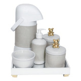 Kit Higiene Completo Garrafa Térmica Passarinho Dourado Bebê Cor Ursinho