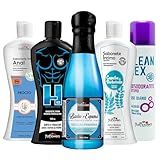 Kit Higiene Íntima Sabonete Líquido 130ml Feminino Masculino Procto Anal Desodorante Jato Seco 100ml Espuma De Banho 150ml