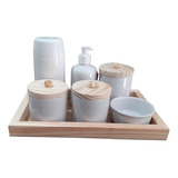 Kit Higiene Maternidade Saboneteira Termica Bandeja Potes 