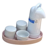 Kit Higiene Porcelana Bandeja Oval Garrafa
