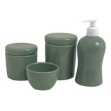 Kit Higiene Porcelana Bebê Lavabo Banheiro 4 Pcs