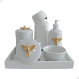 Kit Higiene Porcelana Bebê Térmica Bandeja Banho K010 Divino