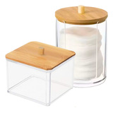 Kit Higiene Porta Algodão E Cotonete Organizador Maquiagem