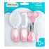 Kit Higiene Unha Bebê 5 Pecas Pente Escova Cabelo Pimpolho Cor Rosa