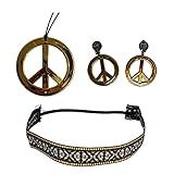 Kit Hippie Acessórios Para Fantasias Faixa Brinco Colar