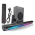 Kit Home Theater Soundbar Caixa De Som Bluetooth Entrada Cartão Sd Usb Para Pendrive Auxilar E Coaxil 5 Modos De Led Rgb Liga desliga E Extensão De Filtro Com Fusível De Proteção 6 Tomadas Brinde
