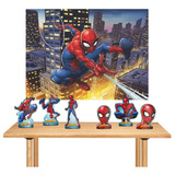 Kit Homem Aranha Festa Infantil Painel 6 Displays