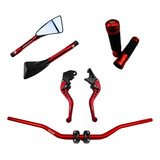 Kit Honda Guidao Retrovisor Manopla E Manete Cb600 Hornet