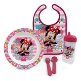 Kit Hora Da Papinha Minnie Disney Babador Copo Talheres Nfe