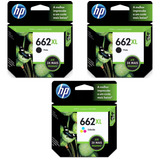 Kit Hp 662xl 1x Colorido E 2x Preto Original Cz106ab cz105ab