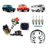 Kit Ignição Eletrônica Fusca Kombi Cabo Preto E Velas