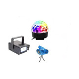 Kit Iluminação Dj Balada Globo Rgb Projetor Laser E Strobo