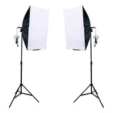 Kit Iluminação Duplo Foto E Video Luz Contínua Softbox