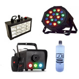 Kit Iluminação Festa Balada Total 4x1 Maquina De Fumaça