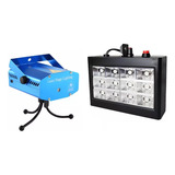 Kit Iluminação Festa Dj Balada C Strobo Led Mini Laser Sd