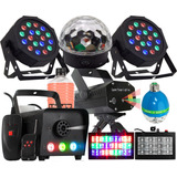 Kit Iluminação Festa Total 9x1 Laser Fumaça Strobo Bola Luz
