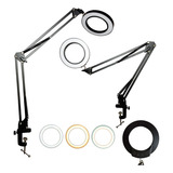 Kit Iluminação Led Ring Light Mesa Manicure Fotos Estética