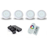 Kit Iluminação Luminaria Piscina 4 Refletor Led Rgb 18w 80mm