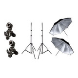 Kit Iluminação Luz Contínua P Estúdio Sombrinha Prata nf e