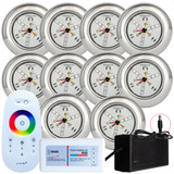 Kit Iluminação Piscina 10 Led 9w Rgb Inox S E Comando 110v 220v