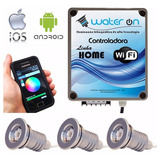 Kit Iluminação Piscina 3 Refletores 12w Led Controle Wifi Cor Da Luz Rgb Multicolorido 110v 220v