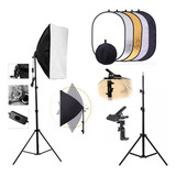 Kit Iluminação Profissional Studio Rebatedor Softbox Tripé