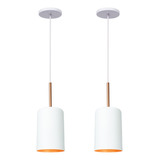 Kit Iluminar Ambiente 2 Luminária Pendente Veneza Bilboquê Branco Teto Moderna Bivolt