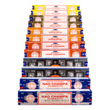 Kit Incenso Nag Champa Diversos 12 Cx Melhores Aromas Satya