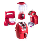 Kit Infantil Air Fryer Batedeira Liquidificador Cafeteira