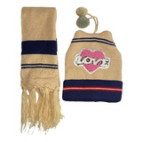 Kit Infantil Bebê Touca Pompom Gorro Cachecol Gola Lã Invern
