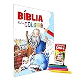 Kit Infantil Bíblia Para Colorir Giz De Cera