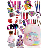 Kit Infantil C Maquiagem Mochila De Uniconio Batom pincel