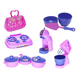 Kit Infantil Casinha Batedeira Panela Forma Cafeteira 11p