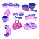 Kit Infantil Casinha Batedeira Panela Forma Cafeteira 19p