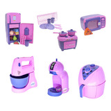 Kit Infantil Cozinha Geladeira Fogão Microondas Panela 28p