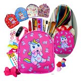 Kit Infantil Make Criança Mochila Maquiagem Mexa relogio