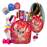 Kit Infantil Make Criança Mochila Stitch Maquiagem Relogio