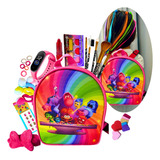 Kit Infantil Make Mochila Divertida Mente Maquiagem Relogio