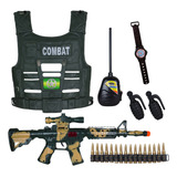 Kit Infantil Militar Colete Arminha E Acessórios 7 Peças