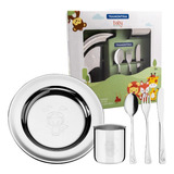 Kit Infantil Para Refeição Em Aço Inox 5 Peças Tramontina