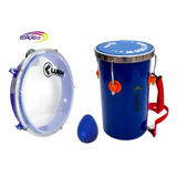 Kit Infantil Tantam Ganza Pandeiro Luen Kids Show Azul