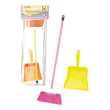 Kit Infantil Vassoura E Pazinha Colorida Plástico