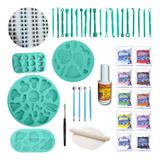 Kit Iniciante Massa De Biscuit Ferramentas Molde De Silicone