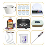 Kit Iniciante Para Velas Premium C Cera De Coco E Fogão