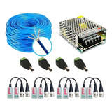 Kit Instalação 4 Câmeras De Segurança Completo C Cabo Balun