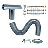 Kit Instalação Aquecedor Gás 40cm Duto E Chaminé 90mm 3m